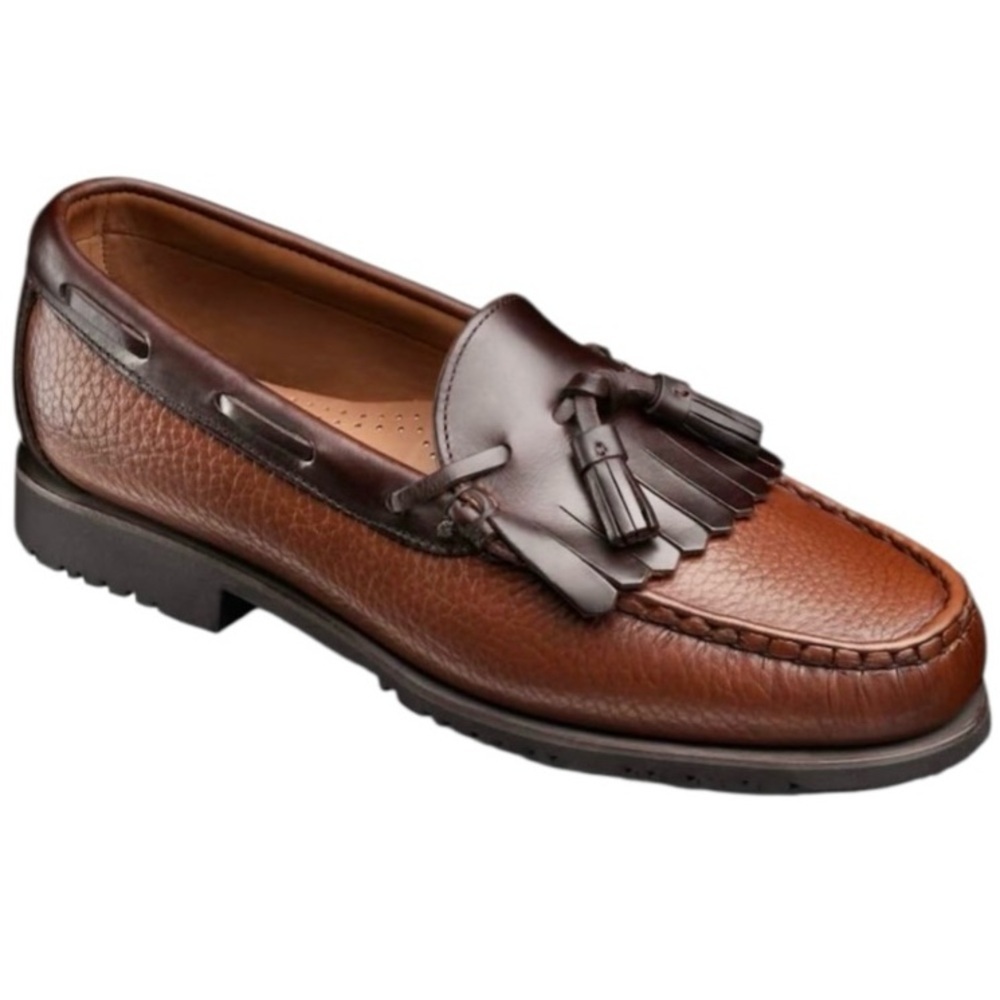 Allen Edmonds Nassau Two-Tone Brown Tasseled Leather Loafers Men’s Size 11.5 - Picture 16 of 16